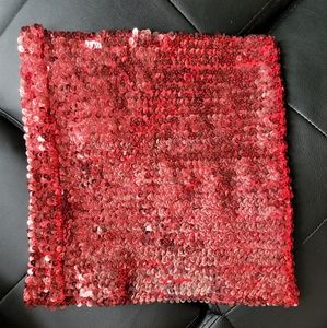 Red sequin tube top